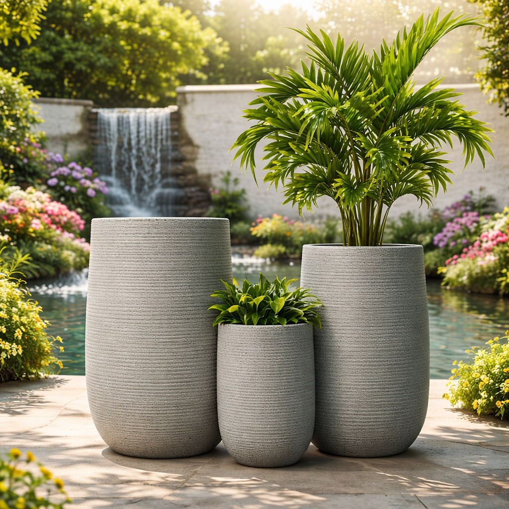 Tall Planter Indoor Modern Planters Large Outdoor Garden Pots Factory Wholesale Fiber Clay Flower Pots