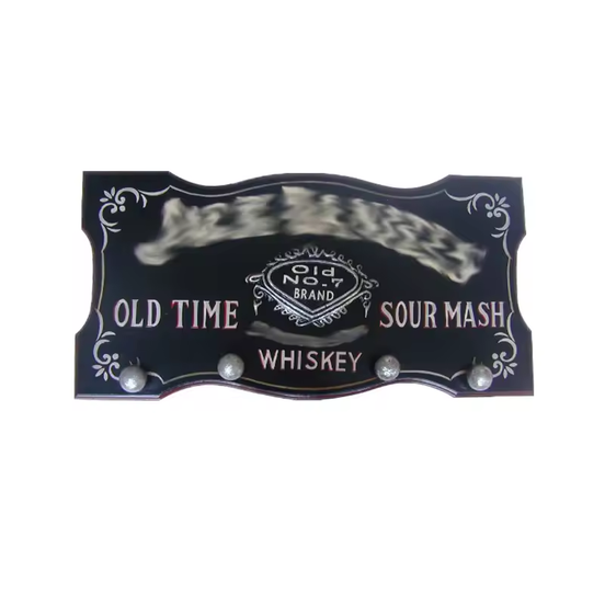 Custom Painted Vintage Wooden Wall Decor Board with Hooks for Bags and Coats Handmade Eco-Friendly Antique Plaque
