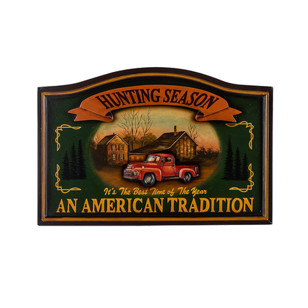 Retro Wall Art Home Decor Personalized Plaque Antique Hunting Season Wooden Signs Painted Wall Hanging