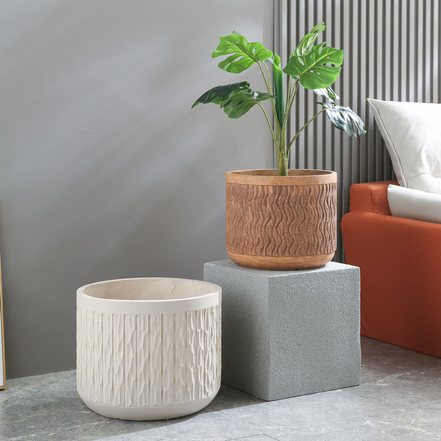 Neue Moderne Blumenkübel für Außen und Innen Faser-Pflanzgefäße Fabrik Großhandel Ton Blumentöpfe