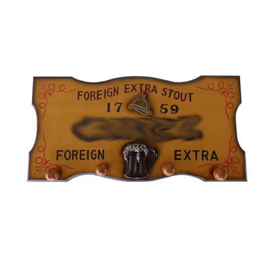 Vintage Decorative Wall Hooks Custom Wood Plaque Logo Antique Beer Wooden Signs