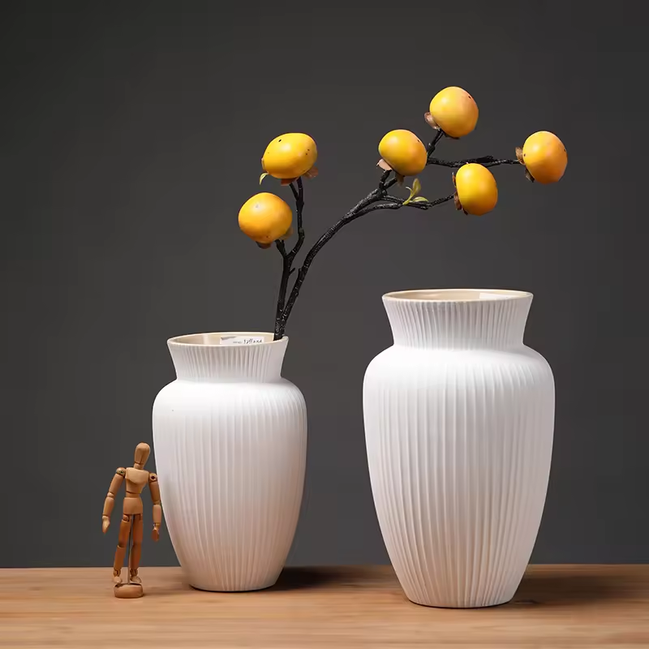 Keramikvase Topf Mattweiße Vase Fabrik Großhandel Steinzeug Trockenblumenvase