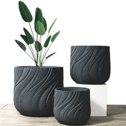 33/44/56cm Hoher Weißer Blumenkübel Großhandel Moderne Blumentöpfe Outdoor Indoor Pflanztöpfe Fiber Clay Große Pflanztöpfe