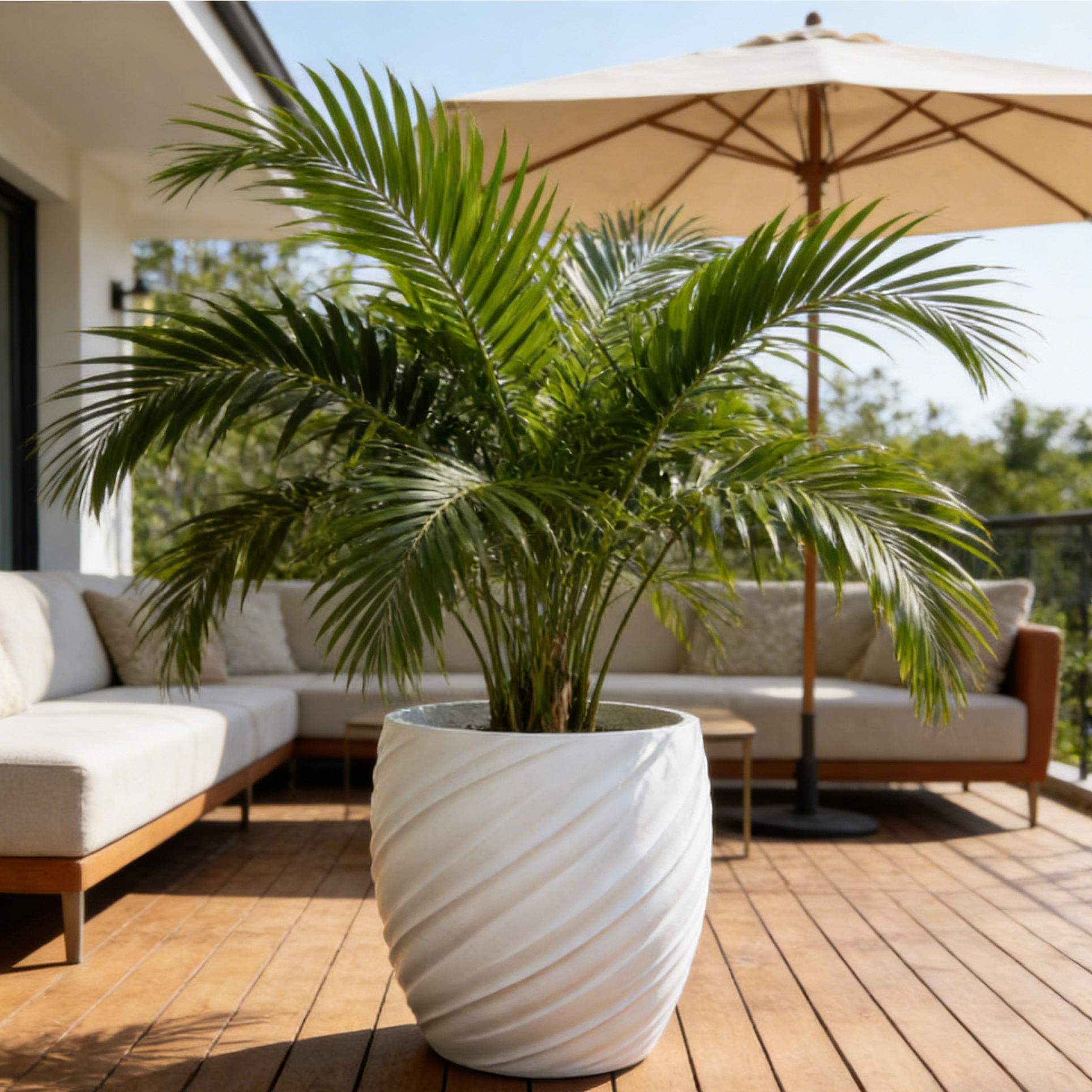 26/35/46厘米大型白色花盆厂家批发圆形花盆家庭花园室内室外纤维粘土花盆