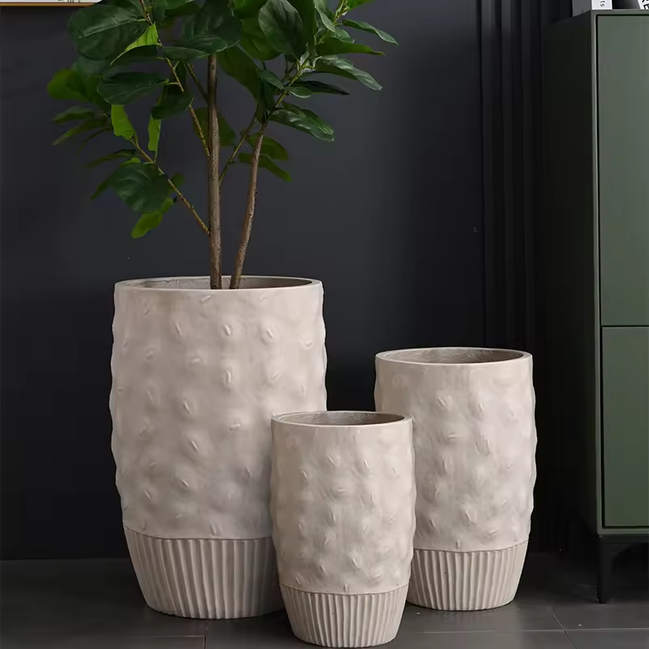 Frostbeständige hohe Blumentöpfe Großhandelspreis Große Töpfe für den Außenbereich Innenbereich Fiber Clay Großer Baumtopf