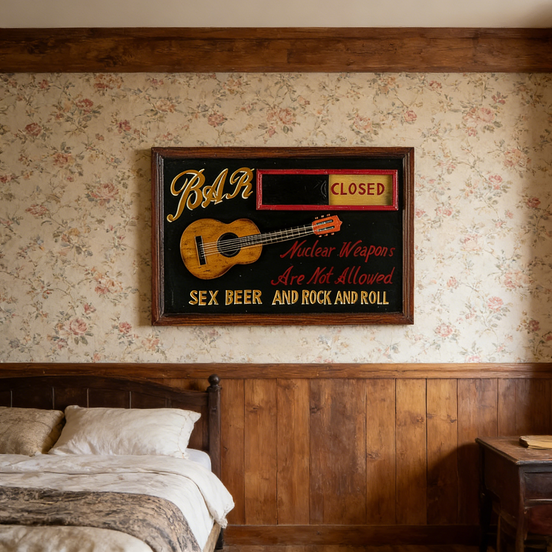 Vintage Nightclub Wall Decoration Personalized Open Close Wood Sign for Bar Pub Antique Wooden Plaque