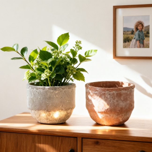 Zement Beton Umweltfreundlich Langlebig Blumentöpfe Garten Großhandel Modern Kreativ Einfach Sukkulenten Innen Außen Pflanztöpfe