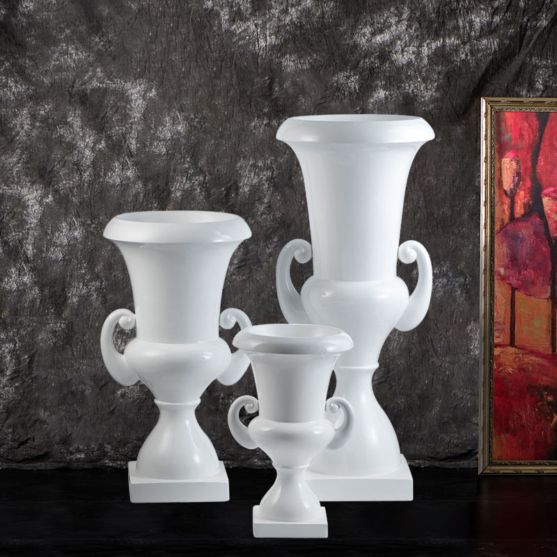 Classic Trumpet Flower Vases for Weddings Centerpiece 48 Inch Tall White Urn Vase Decoration Mariage
