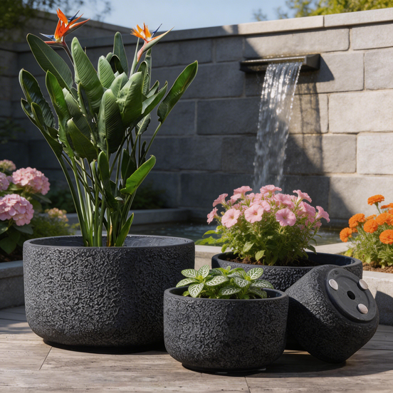 Clay Flower Planter Simple Style Home Planter Wholesale Large Fiber Planter Pots Indoor and Outdoor Plant Pots