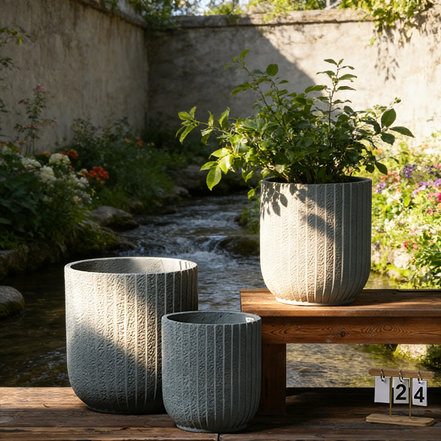 Zement-Pflanzgefäße für Innenpflanzen, Übertöpfe, große Garten-Beton-Dekor-Blumentöpfe, handgemacht