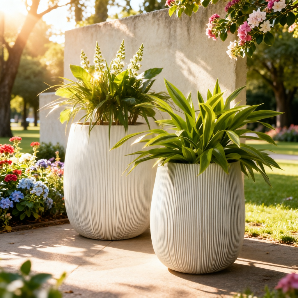 Individuelle umweltfreundliche Pflanzgefäße aus Faserzement mit Drainageloch für Pflanzen Blumen Garten Outdoor Dekoration Großhandel Modern