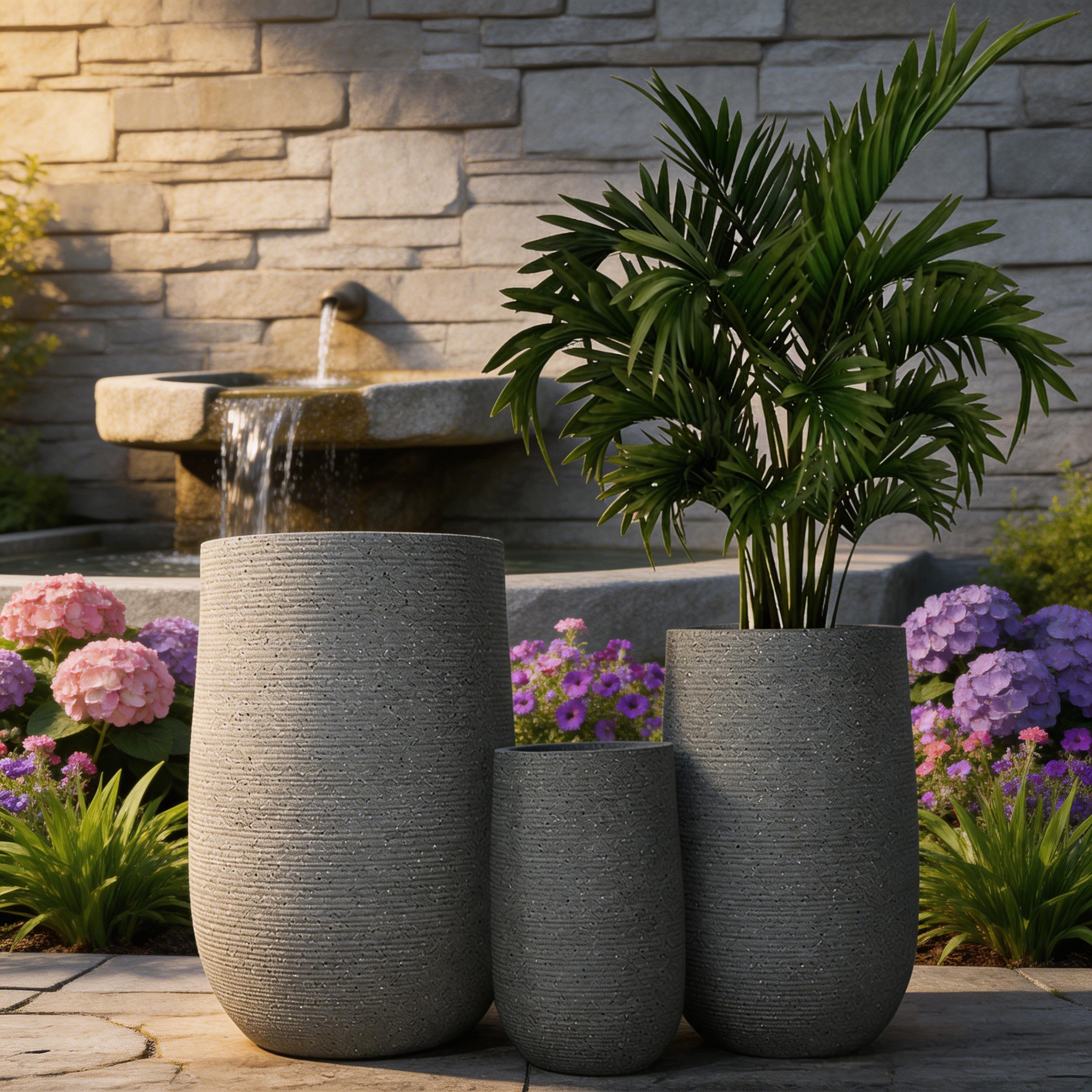 Tall Planter Indoor Modern Planters Large Outdoor Garden Pots Factory Wholesale Fiber Clay Flower Pots