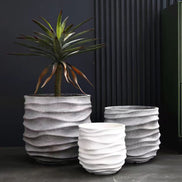 Dia 29 37 4bcm Big Plant Pot Factory Wholesale Large Flower Pot White Planters Outdoor Indoor Fiber Clay Planter Pot