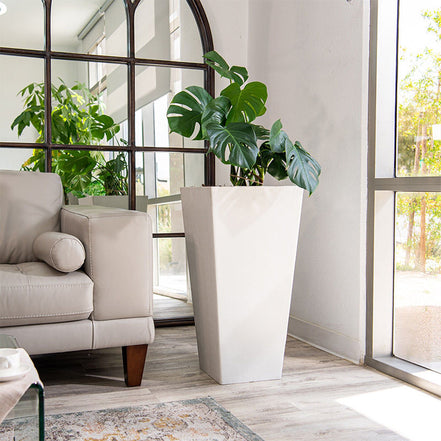 Kundenspezifische handgefertigte Bodenvase 60cm hoch große Fiberglas Blumentöpfe Pflanzgefäße für Wohnzimmer Hotel Event Center Dekorationen