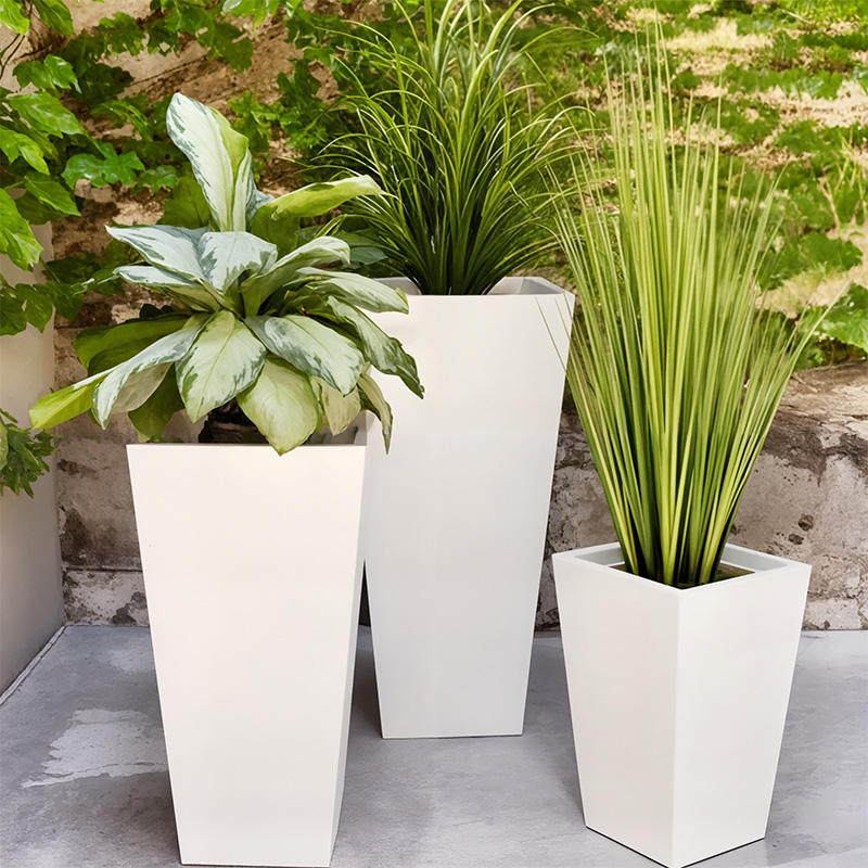 Handgemachte Bodenvasen 32 Zoll Hoch Große Fiberglas Blumentöpfe Pflanzgefäße für Wohnzimmer Hotel Event Center Dekorationen