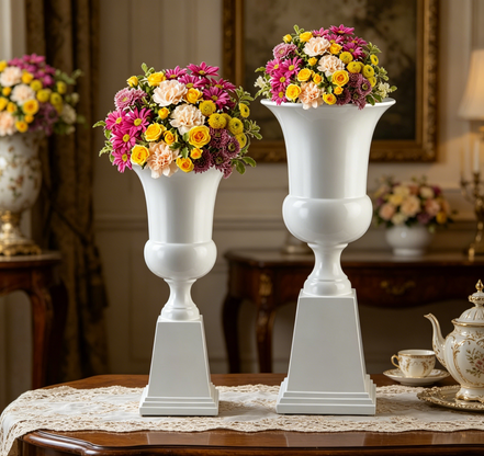 60/90cm Tall Vases for Centerpieces Wedding Flower Vases Factory Hot Sale Large White Trumpet Vases Centerpieces
