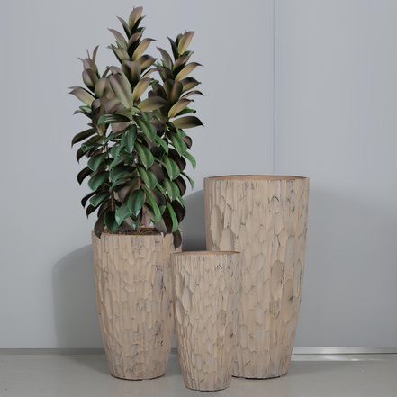 Große Outdoor-Pflanzgefäße, Blumenkübel aus Faser-Ton, moderne Pflanzgefäße für Pflanzen, Innendekoration