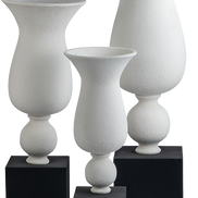 Classic White Black Planter Urns Indoor Home Decor Frosted Fiberglass Tall Vase