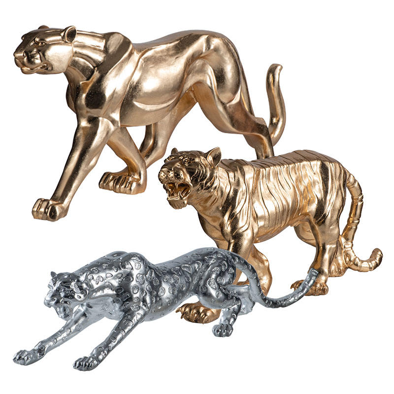 Factory Wholesale Home Decor Resin Tiger Leopard Gorilla Lions Statue Sculpture Large Animal Sculptures