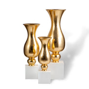 80/100/130cm Gold and White Trumpet Vase Tall Floor High Decorative Vases for Flowers Wholesale Vase for Flower Arrangement
