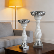New Trends 2022 Unique Creative Import Home Decor Silver Vase and White Planter