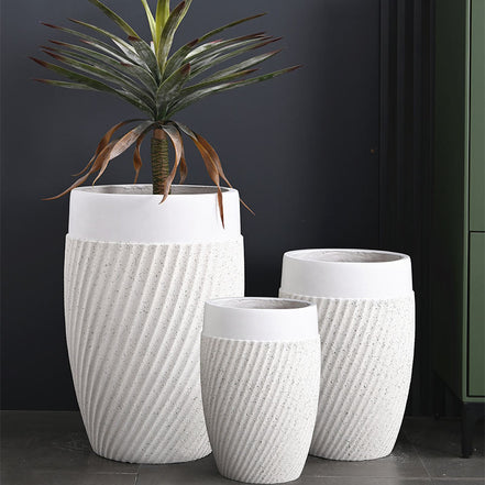 33/43/57cm Großer Blumentopf Hohe Pflanzgefäße Innen Außen Pflanzgefäße und Töpfe Fabrik Großhandel Fiberclay Töpfe für Pflanzen