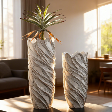 Fabrik Direktverkauf Bodenvase Große Sets Wohndekoration Haus Pflanzgefäß Antikweiß Fiberglas Große Bodenpflanzenvase