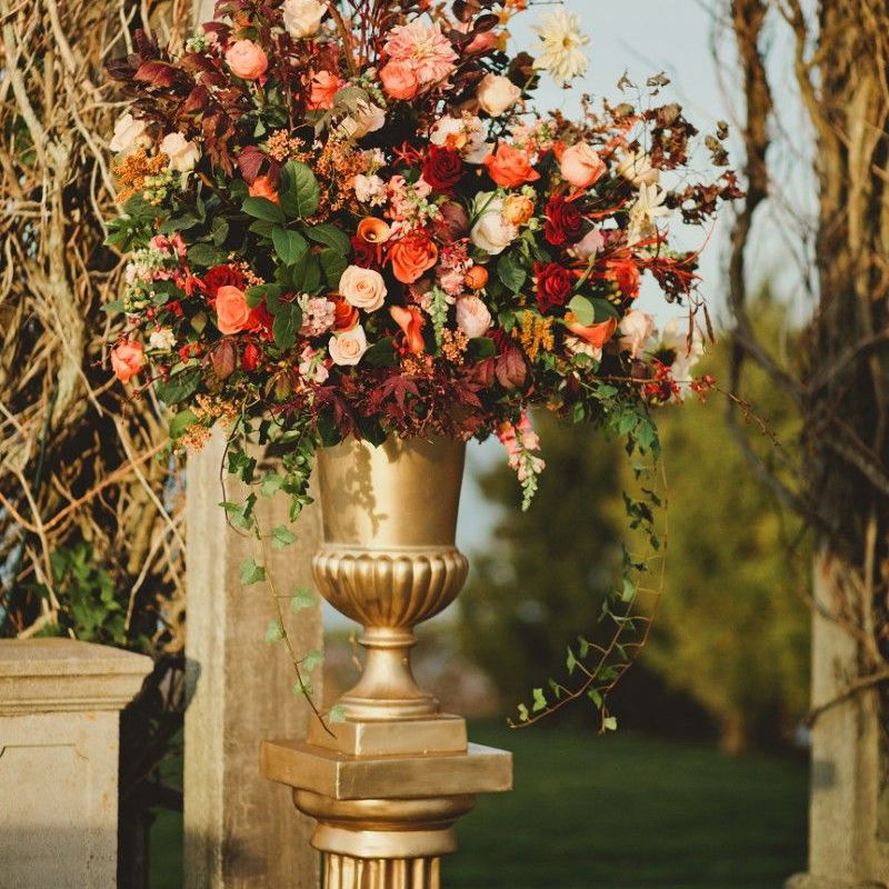 Manufacturer Custom Flower Vase Decoration for Party Wedding Table Centerpieces Tall Gold Trumpet Vases Classic Wedding Vases