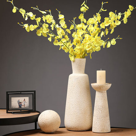 Custom Ceramic Vases Factory Wholesale Beige Vase Stoneware Creative Flower Vase