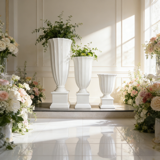 Elegant Contemporary Decorative Floor Vase Durable Lightweight Plant Fiber Ceramic for Home & Event Decor