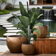 Cement Concrete Flower Pot Planter Factory Wholesale Large Eco-Friendly Garden Pots with Drainage Hole for Outdoor & Indoor Use