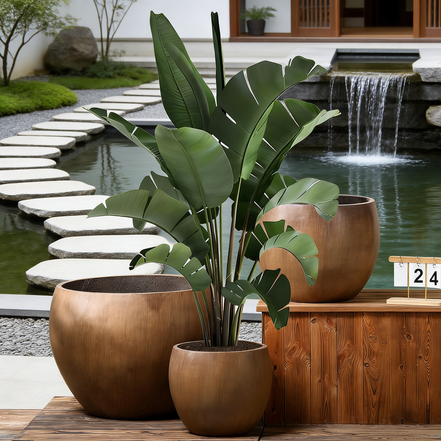 Cement Concrete Flower Pot Planter Factory Wholesale Large Eco-Friendly Garden Pots with Drainage Hole for Outdoor & Indoor Use