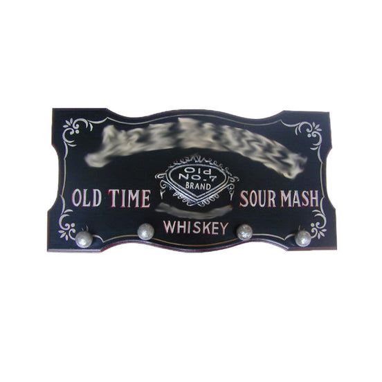 Custom Logo Sign Vintage Wood Plaque with Hooks for Bags Coats Antique Wooden Wall Decor