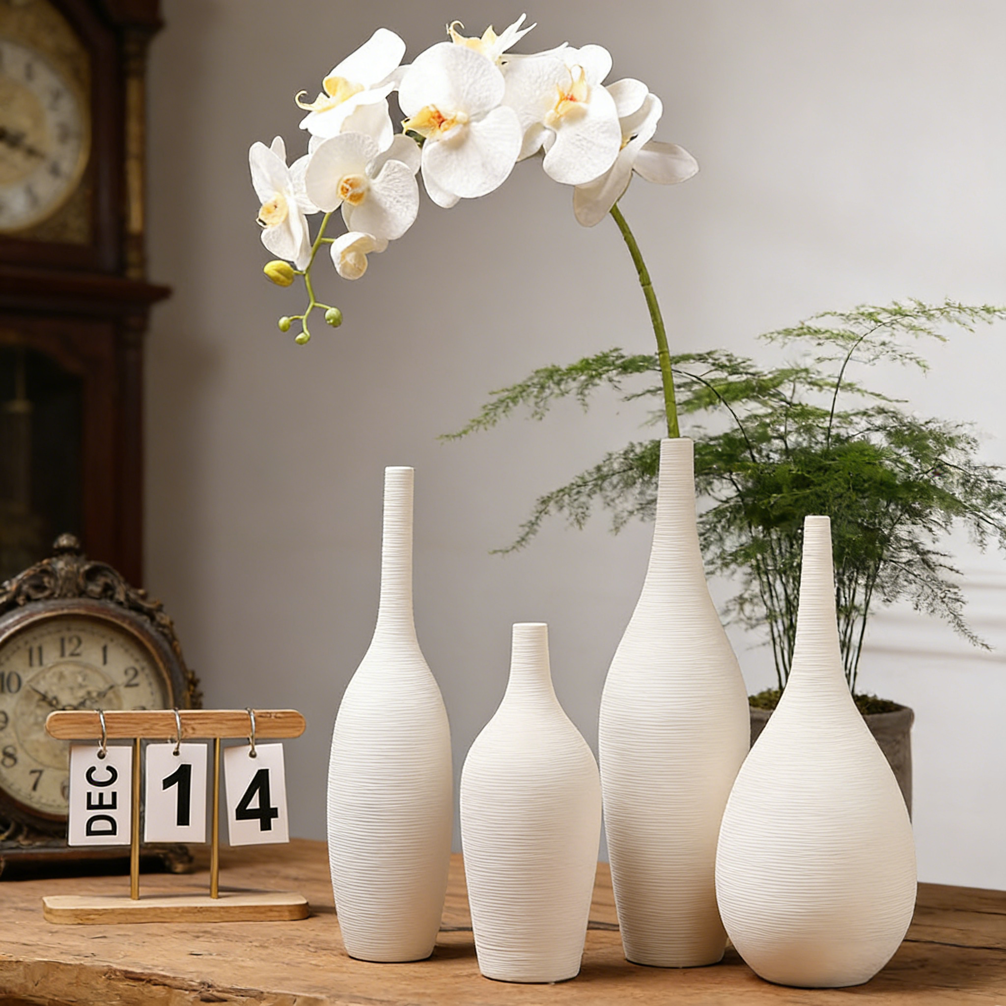 Modernes umweltfreundliches Keramik-Steingut-Vasen-Set – Dekorative Tischvase mit wasserfestem Design für Zuhause und Hochzeiten
