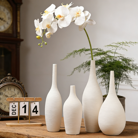 Modernes umweltfreundliches Keramik-Steingut-Vasen-Set – Dekorative Tischvase mit wasserfestem Design für Zuhause und Hochzeiten