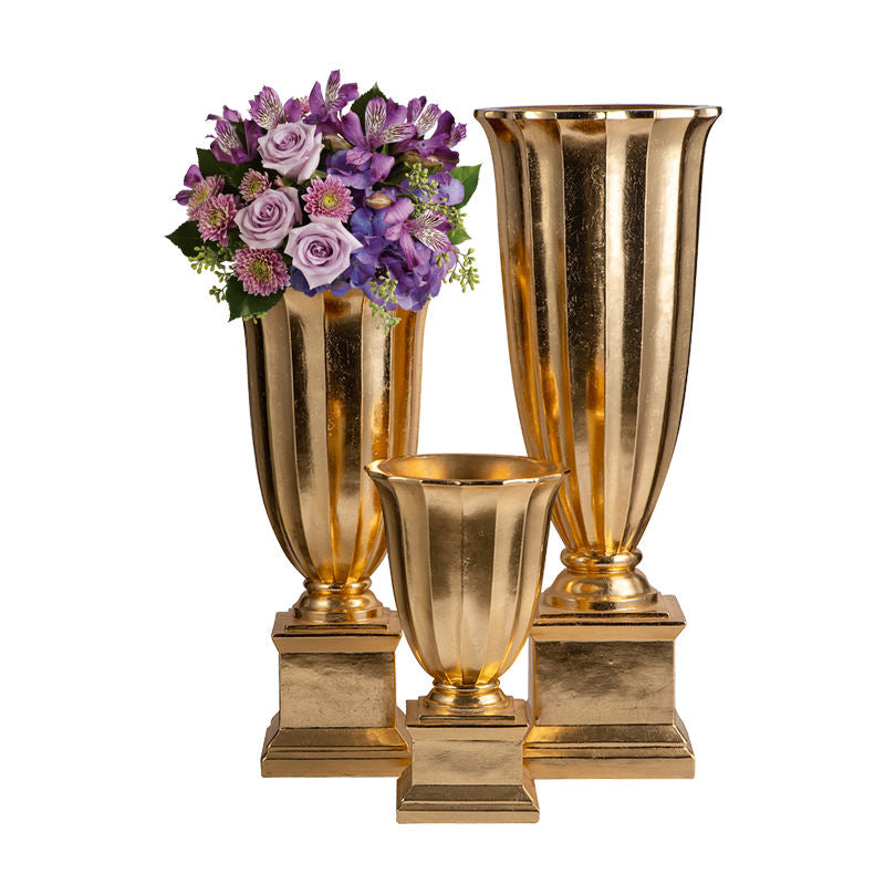 Luxury Gold Flower Vase 120cm Tall Flower Shape Big Vases for Home Decor Vases