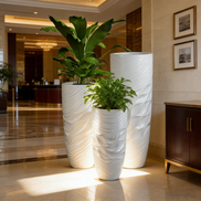 70/90/120cm große Bodenvase für die Heimdekoration, Fabrikzufuhr Fiberglas Bodenvase, große dekorative weiße moderne Vase
