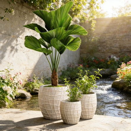 Big Outdoor Pot for Trees Factory Wholesale Plant Pots Large Size Indoor Outdoor Fiber Flower Pots Planters