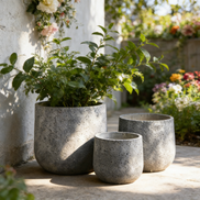 Custom Indoor Flower Pots Big Size Durable Fiber Clay Planters Large Outdoor Garden Pots & Planters