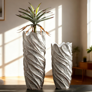 Fabrik Direktverkauf Bodenvase Große Sets Wohndekoration Haus Pflanzgefäß Antikweiß Fiberglas Große Bodenpflanzenvase