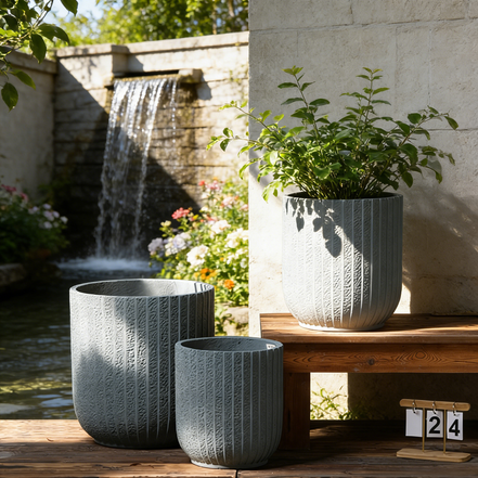 Zement-Pflanzgefäße für Innenpflanzen, Übertöpfe, große Garten-Beton-Dekor-Blumentöpfe, handgemacht