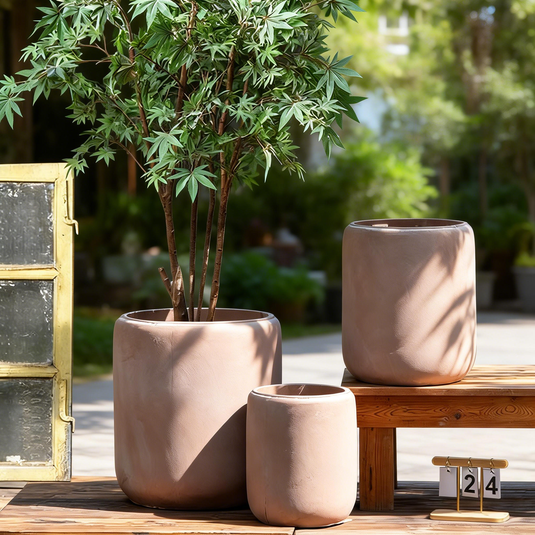 Concrete Flower Pot Outdoor Indoor Pots Decor Factory Wholesale Cement Large Planter Pot