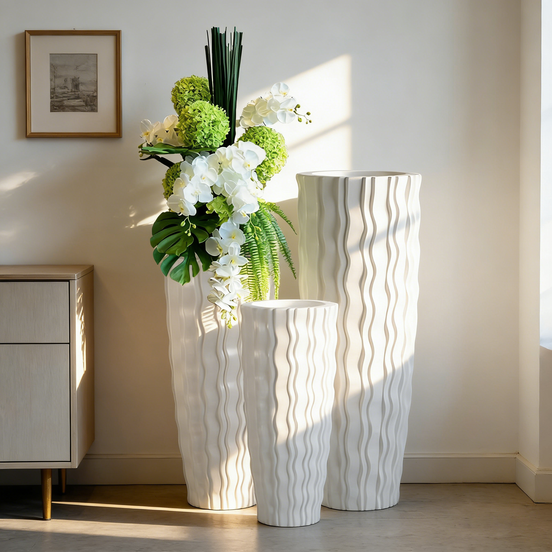 90/120/150cm Extra Große Bodenvase Direkt ab Werk Künstliche Blumentopf Hohe Weiße Zylinder-Vase für Zuhause Deko Bodenvase