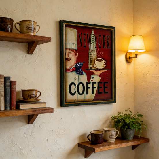 Retro Wooden Signs for Coffee Shop Antique Wood Plaque Personalized Vintage Wall Decor Cafe