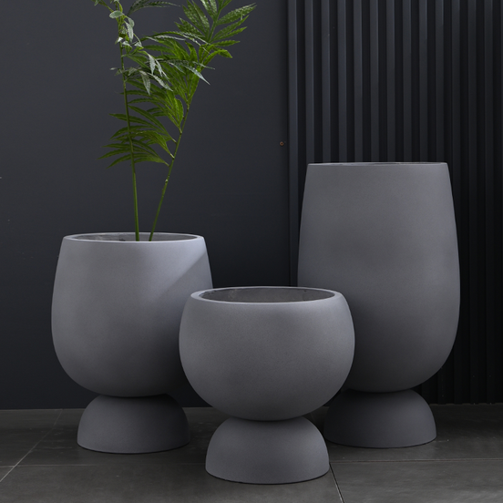 Large Eco-Friendly Fiber Clay Planter Pots with Drainage Hole for Indoor/Outdoor Use Garden Planters-Factory Direct Supply