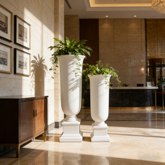 Elegant High End Contemporary Decorative Eco-friendly Reusable Floor Vase Durable Lightweight Plant Fiber Wedding Hotel Lobby