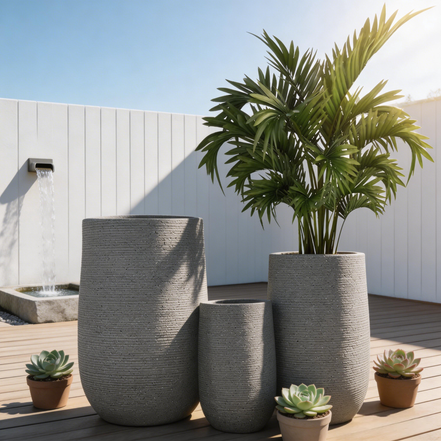 Tall Planter Indoor Modern Planters Large Outdoor Garden Pots Factory Wholesale Fiber Clay Flower Pots