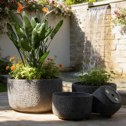 Blumentöpfe und Pflanzgefäße aus Magnesiumoxid, große Outdoor-Pflanzgefäße, Indoor-Tontöpfe für Pflanzen