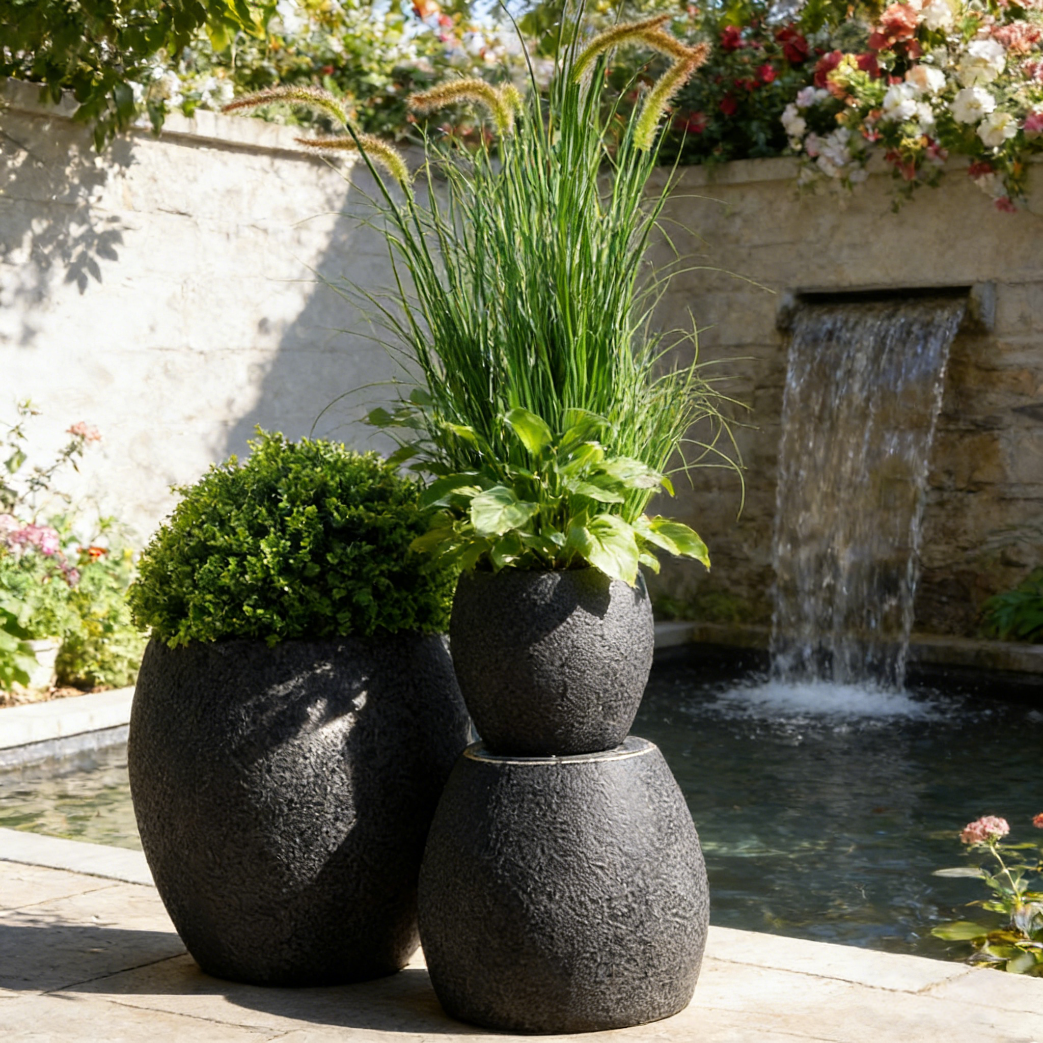 Pflanztöpfe aus Faserzement für den Außenbereich, für Haus und Garten, Großhandel, runde, große Töpfe, Pflanzgefäße im nordischen Stil, große Blumentöpfe, Pflanzgefäße