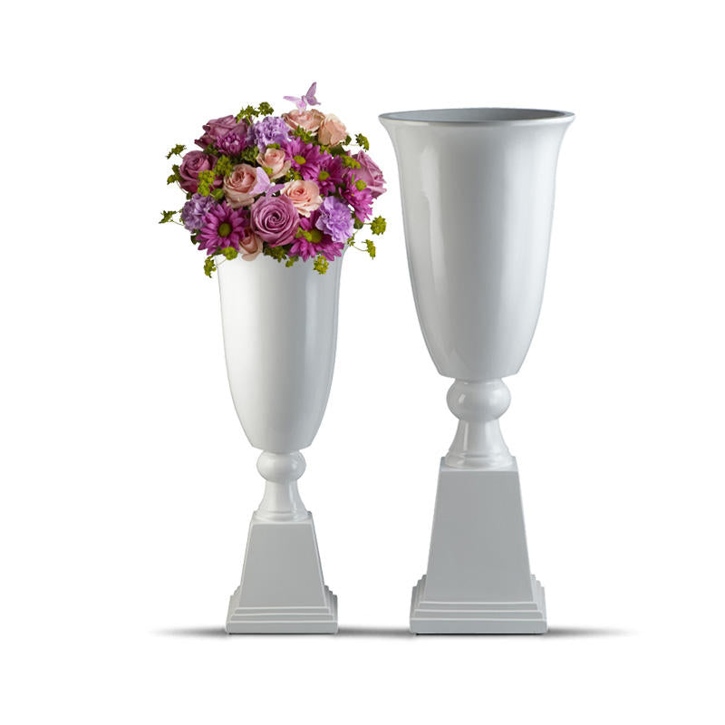 White Table Vases Decoration Wholesale 106cm Tall Floor Vase Classic Large Trumpet Vase